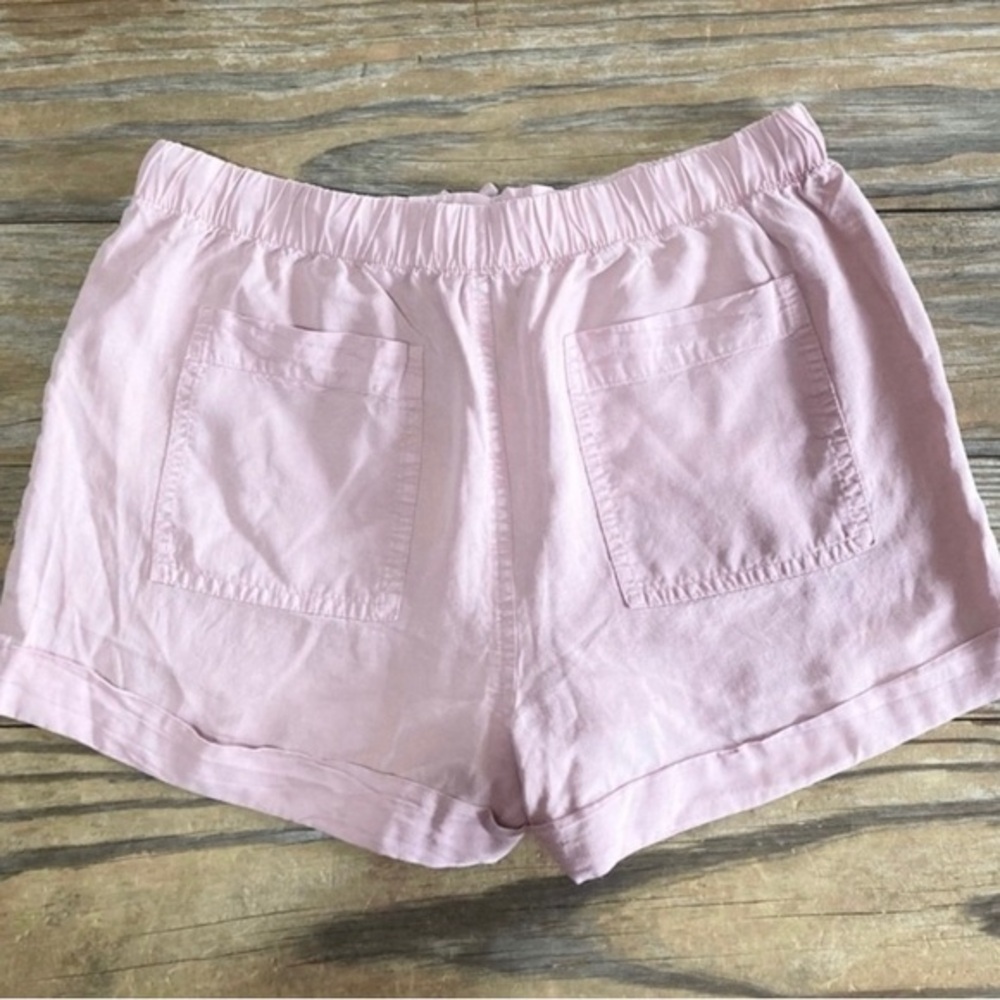 Love Tree Womens Pink Tencel Drawstring Elastic Waist Cuffed‎ Shorts Size L NEW